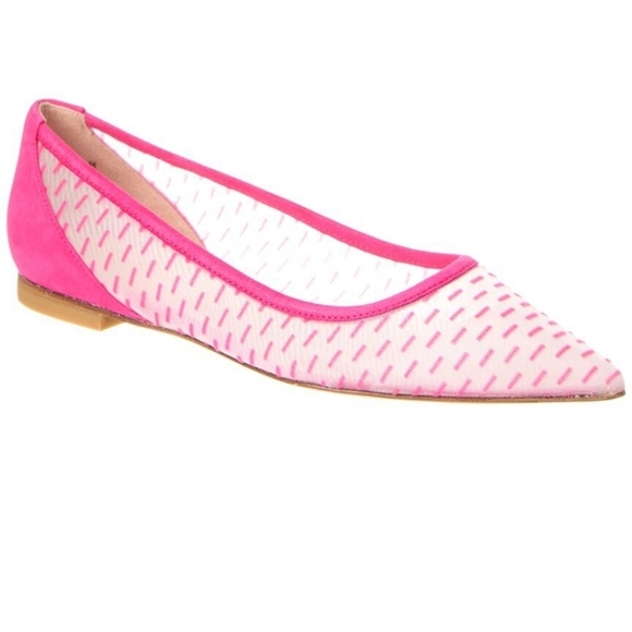Stuart Weitzman Tasha Mesh and Suede Ballet Flats Sise 6